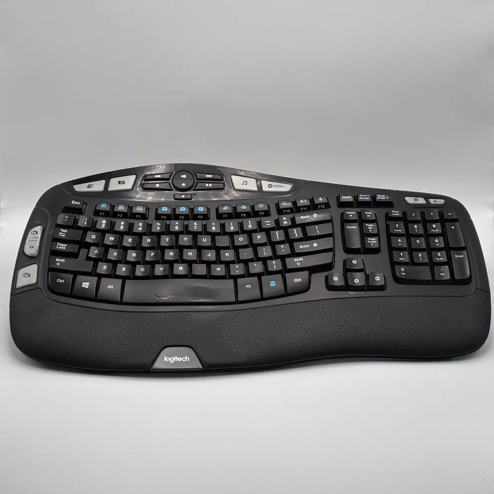 Logitech Wireless Wave K350 Ergonomic Keyboard - No USB Dongle - TESTED